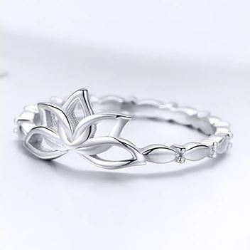 Silver Lotus Flower Ring