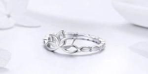 Silver Lotus Flower Ring